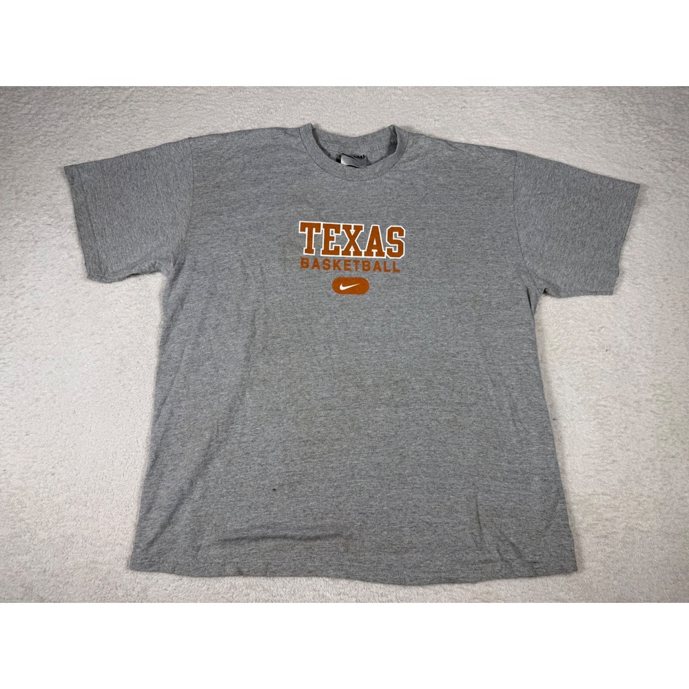 Nike Texas Basketball T-Shirt Mens Large Grey Good Vintage Longhorns NCAA Tee